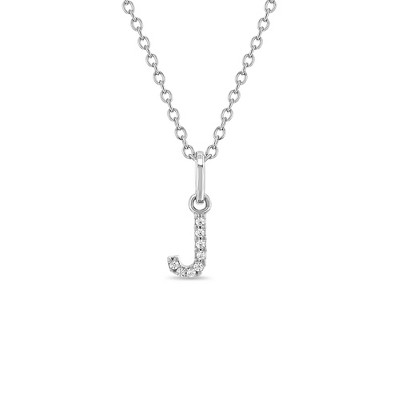Girls' Cubic Zirconia Letter Sterling Silver Necklace - In Season Jewelry