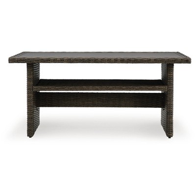 Brook Ranch Dark Brown Wicker Outdoor Rectangular Table