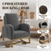 Nursery Rocking Chair, Comfy Upholstered Glider Rocker Armchair with High Back and Side Pocket for Living Room Bedroom - 3 of 4