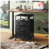 2 Drawer File Cabinet, Mobile Printer Stand with Open Storage Shelf, Wood Filing Cabinet fits A4 or Letter Size for Home Office - 2 of 4