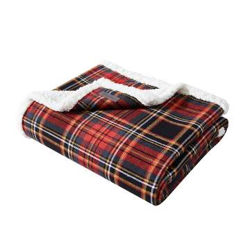 50"x60" Mountain Tartan Reversible Throw Blanket Red - Eddie Bauer