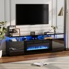 70''Fireplace TV Stand,Entertainment Center with 36'' Firplace, 2 Tier TV Console Cabinet,Electric Fireplace Heater with LED Light(12 Flame Colors) - 4 of 4