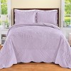 Collections Etc Demi Oversized Textured Medallion Design Scalloped Edge Bedspread - 2 of 3