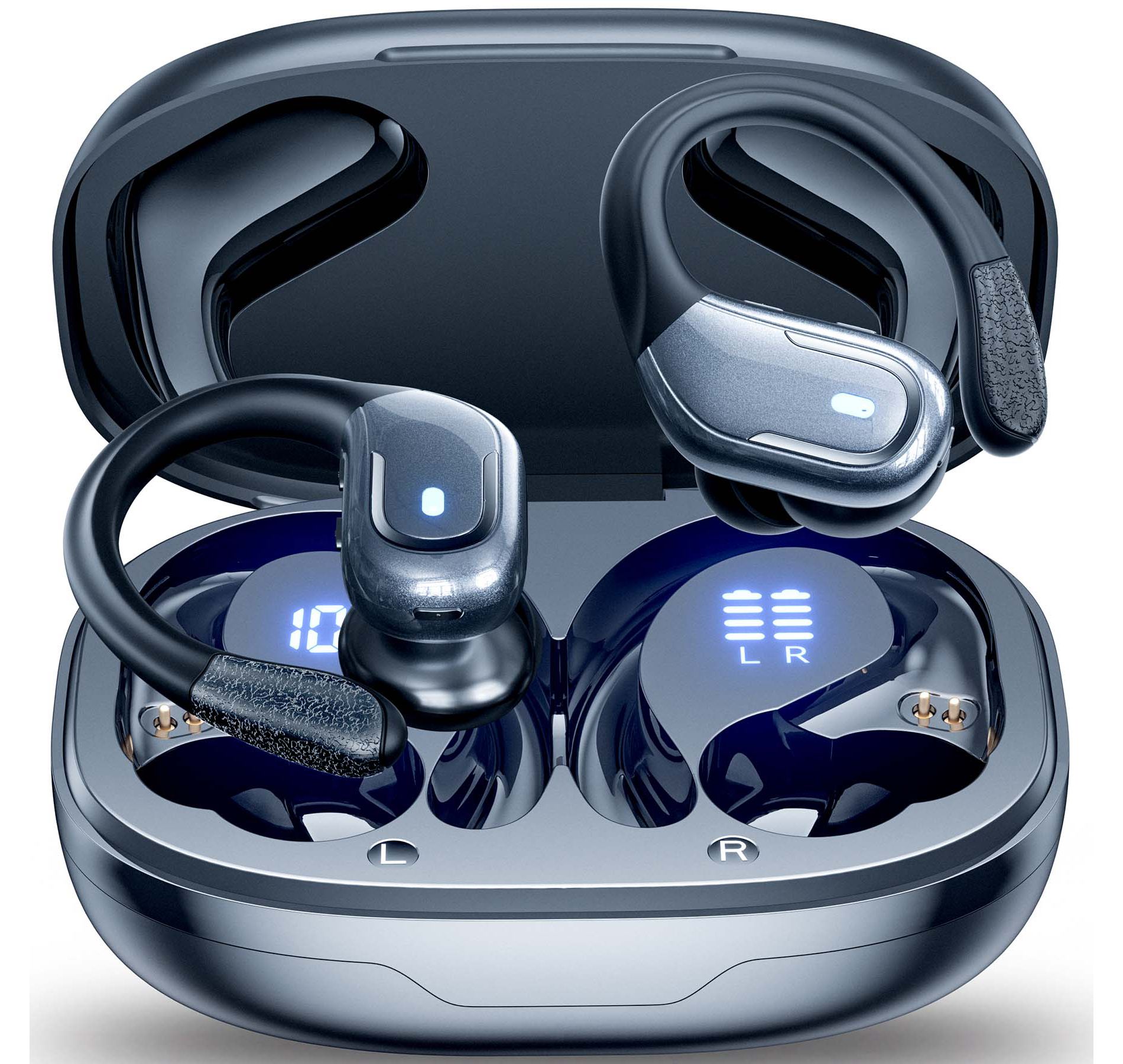 VEATOOL Wireless Earbuds 150Hrs Bluetooth 5.4 IP68 Waterproof Sports Earphones with 6 ENC Mic