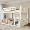 KWPZQEB Bunk Bed, Wooden Bunk Bed w/ Ladder & Safety Guardrails, Pegboard & Bookshelf, Floor Bunk Bed, No Box Spring Needed - 3 of 4