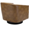 PAGED Fabric Accent Chair with Solid Wood Base, 360° Swivel Lounge Chair for Living Room, Bedroom, Study, Navy Blue - 3 of 4