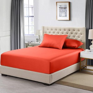 Egyptian Linens Top Split Flex King Fitted Sheet Only - 100% Bamboo Viscose 260TC - 1 of 2