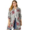 Agnes Orinda Women's Plus Size Lightweight Open Front Knit Floral Cardigans - 2 of 4