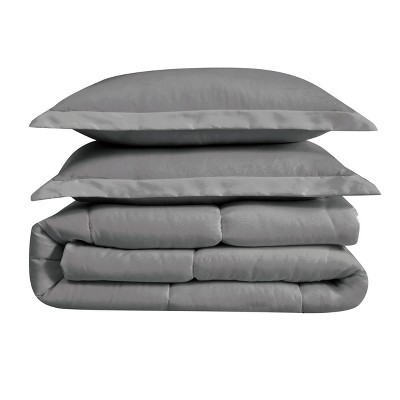 King Gray Reversible Down Alternative Microfiber Comforter Set