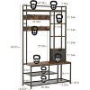 Hall Tree, Entryway Bench with Shoe Storage, Freestanding Coat Rack with Shoe Bench, 4-Tier Storage Shelves, 8 Coat Hooks, 5 Side Hooks - 3 of 4