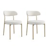 DOMETOUR Set of 2 Upholstered Dining Chairs with Curved Backrest & Metal Legs - 2 of 4