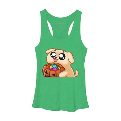 Women's Design By Humans Halloween Candy Pup By Puppers Racerback Tank Top