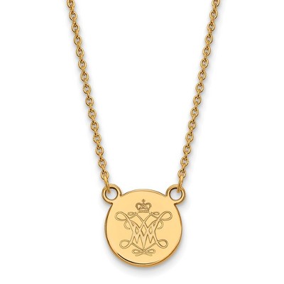 Black Bow Jewelry 14k Yellow Gold Plated Sterling Silver College of William & Mary Tribe NCAA Necklace 18 Inch