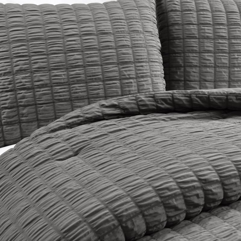 3pc Crinkle Textured Dobby Comforter & Sham Set - Lush Décor, 4 of 12
