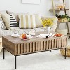Homhougo Lift Top Coffee Table, Mid Century Modern Coffee Table, Farmhouse Wooden Coffee Table with Hidden Storage Compartment, Rustic Center Table - 3 of 4