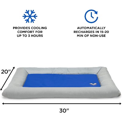 Small Gray and Blue Gel-Based Cooling Pet Bed