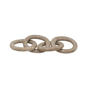 13" Decorative Beige Marble Stone Chain Link Tabletop Accent Piece Decor - 1 of 4