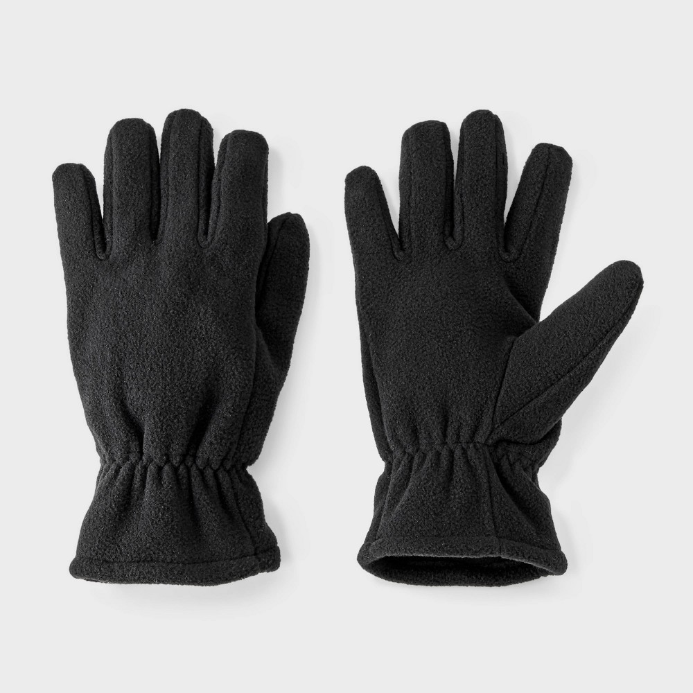 Boys' Fleece Regular Gloves - Cat & Jack™ Black 8-16