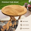 Resenkos Kitchen Table, Dining Table,Patio Teak Wood Dining Table with Slatted Tabletop and Sturdy X-Shaped Frame Brown - 3 of 4