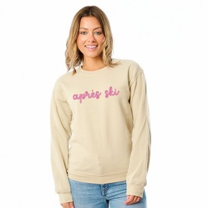 Simply Sage Market Women's Graphic Sweatshirt Embroidered Apres Ski Words - 1 of 3