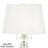 Vienna Full Spectrum Modern Table Lamp 26 1/2" High with USB Dimmer Stacked Crystal Spheres White Drum Shade for Bedroom Living Room Desk Bedside - 4 of 4