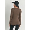 Hello Miz Women's Long Sleeve Crew Neck Ribbed Maternity Top - 3 of 4