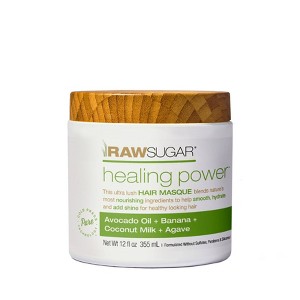 Raw Sugar Healing Power Hair Masque - Avocado Oil + Banana + Coconut Milk + Agave - 12oz - 1 of 4