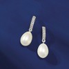 Ross-Simons 8-9mm Cultured Pearl Dangle Earrings With Diamond Accents in Sterling Silver - 4 of 4