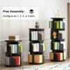 4-Tier Rotating Bookshelf,Wood Grain Particleboard Bookcase for Home Office - Space-Saving Storage - 2 of 2