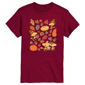 Men's - Peanuts - Thanksgiving Woodstocks Short Sleeve Graphic T-Shirt - 1 of 4