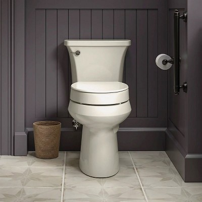 Hyten White Elevated Elongated Quiet-Close Toilet Seat