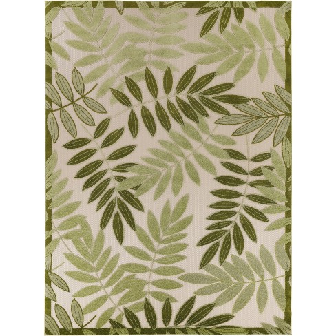 Nourison Aloha Floral Leaf Flatweave High-low Indoor Outdoor Area Rug ...
