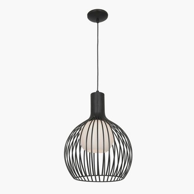 Chuki White Glass Bowl Pendant Light with Bronze Accents
