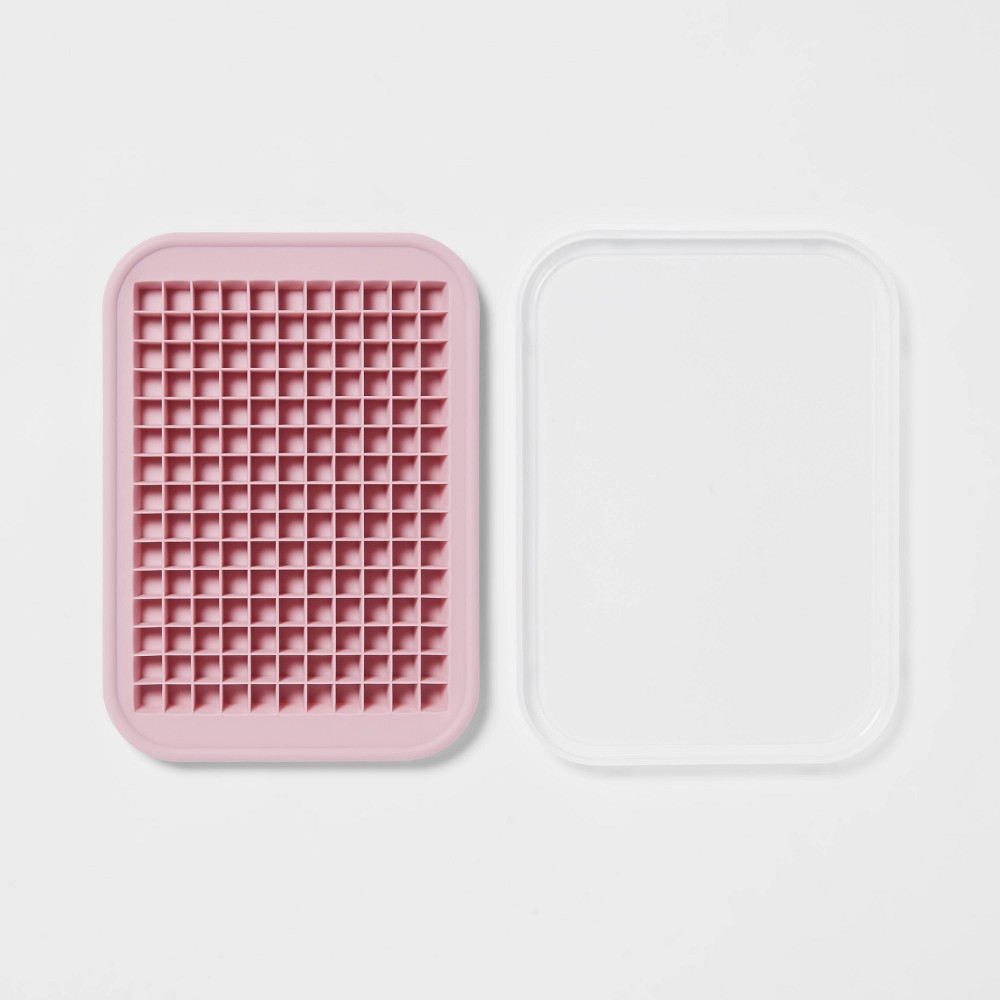 Silicone Crushed Ice Tray with Lid Pink - Room Essentialsâ„¢