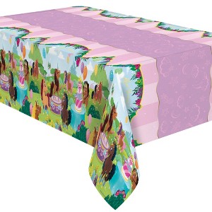 Treasures Gifted Afro Unicorn Tablecloth - 54in x 108in Table Cloth - Afro Unicorn Birthday Party Decorations - 1 of 4