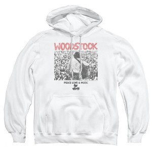 Men's Woodstock Guitar Playing To The Crowd Pull-Over Hoodie - 1 of 4