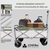 Outdoor garden handcart,park multipurpose station wagon, steel,portable beach camping handcart with foot brake,green, for outdoor use - 4 of 4