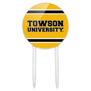 Towson University TU Stripes Acrylic Cake Topper Party Decoration for Wedding Anniversary Birthday Graduation - 1 of 4