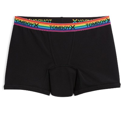 Tomboyx Women's First Line Period Leakproof 4.5 Inseam Boxer Briefs  Underwear, Soft Cotton Stretch Comfortable (3xs-6x) Black Rainbow 6x Large  : Target