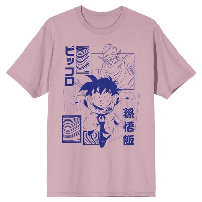 Dragon Ball Z Gohan & Piccolo Crew Neck Short Sleeve Pink T-shirt