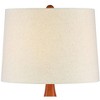 360 Lighting Modern Table Lamp with USB Charging Port 23" High Ivory Ceramic Off-White Drum Shade for Living Room Desk Bedroom House - 4 of 4