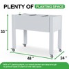 Maggift Planters, Garden Flower Pot Box with Wheels, Switchable Drainage Holes, Terrace Gardening Raised Flower Beds, White, 48"*24"*33" - 4 of 4