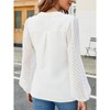 Women's Puff Long Sleeve Shirts v Neck Loose t-Shirts Dressy Casual Work Blouses 2025 Fall Tops Trendy Clothes - 3 of 4