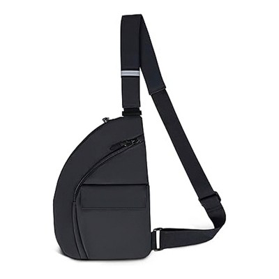 Anti-Theft Crossbody Sling Bag, Travel Chest Bag for Men & Women, Black Secure Shoulder Pouch