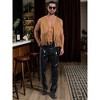INSPIRE CHIC Men's Western Retro  Open Front Sleeveless Suede Tassel Cardigan - 4 of 4