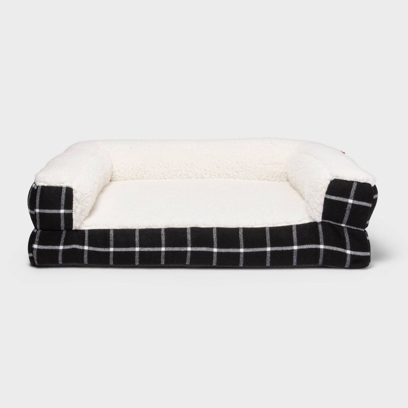 Window Pane Plaid Pillow Couch Dog Bed - Boots & Barkley™, 1 of 12