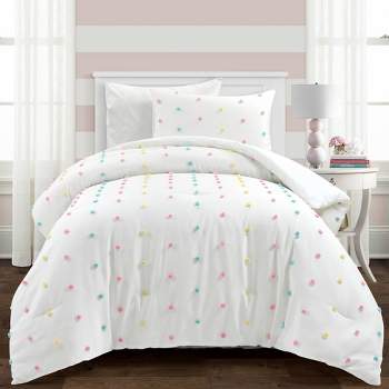 2pc Twin/Twin XL Rainbow Tufted Dot Oversized Kids' Comforter Set - Lush Décor