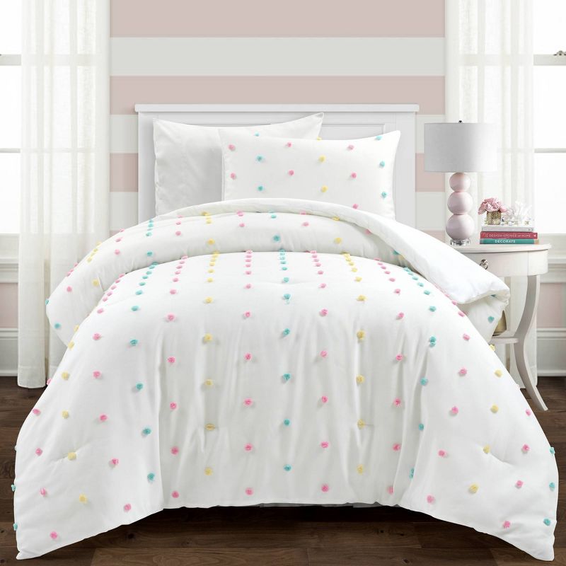 2pc Twin/Twin XL Rainbow Tufted Dot Oversized Kids&#39; Comforter Set - Lush D&#233;cor, 1 of 10