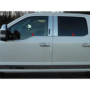 QAA is Compatible with 2017-2020 Ford F-250 & F-350 Super Duty 4 Piece Stainless Window Sill Trim Set, 0.8125" Width WS57323 - 1 of 4