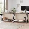 2-Tier Narrow Console Table, Small Entryway Table, Thin Entrance Sofa Table, Side Table for Behind Couch or Wall, Kitchen Counter, grey - 3 of 4